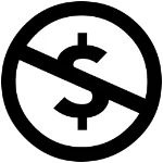 Icon representing the Creative Commons license term NC for NonCommercial.